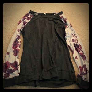 Grey floral long sleeve never worn